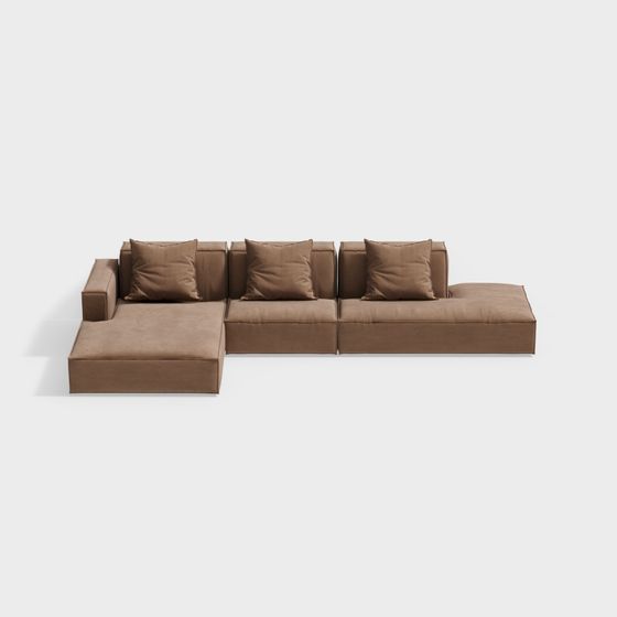 Modern Low-Polygon Sofa 3D model