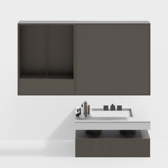 Modern Minimalist Bathroom Vanity 3D model