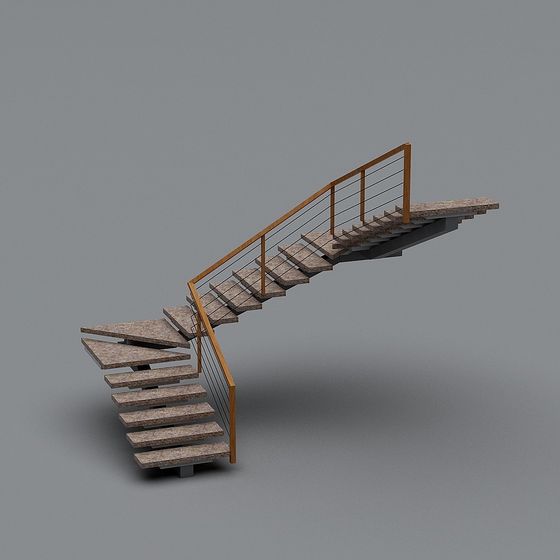 Unique Low-Poly High-Detail Staircase 3D model
