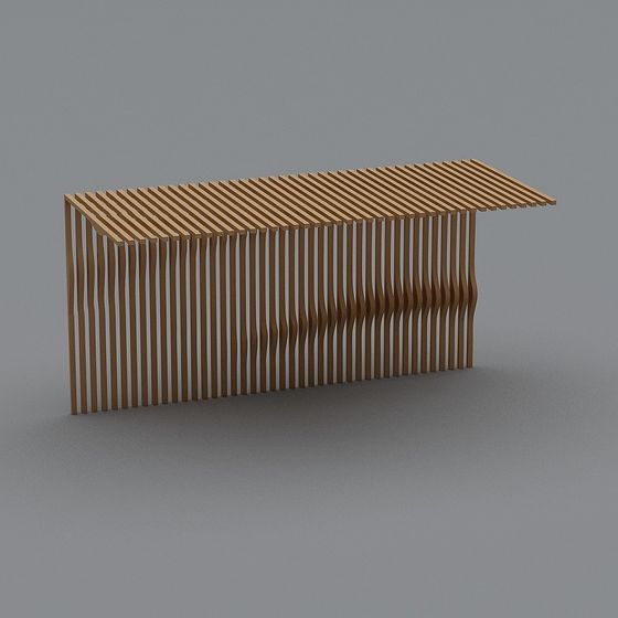 Wavy Wooden Pavilion 3D model