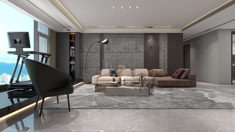 Modern Gray Living Room Interior Design