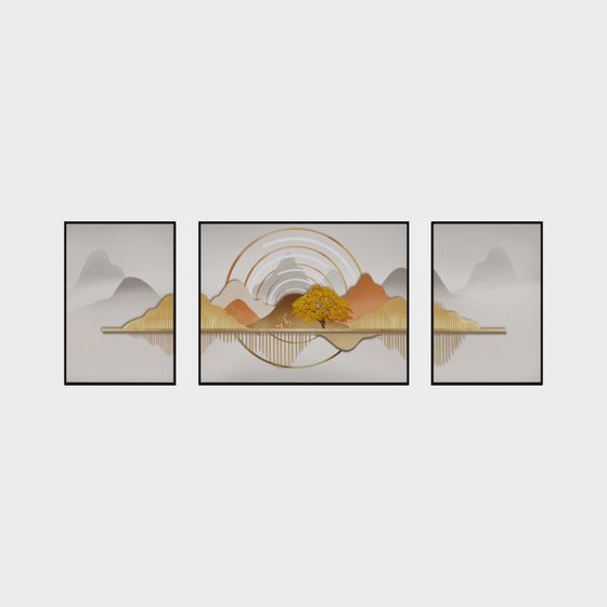 Autumn Mountain Scene 3D model