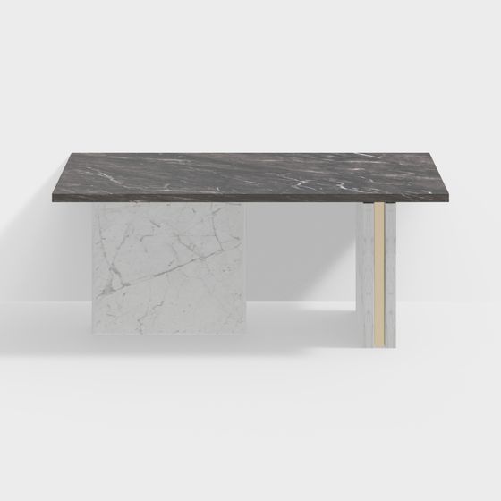 Minimalist Marble Dining Table 3D model