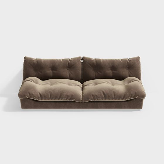 Stylish Low-Polygon Sofa 3D model for Modern Homes