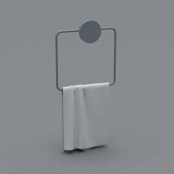 Elegant Low-Poly Towel Rack 3D model for Modern Interiors