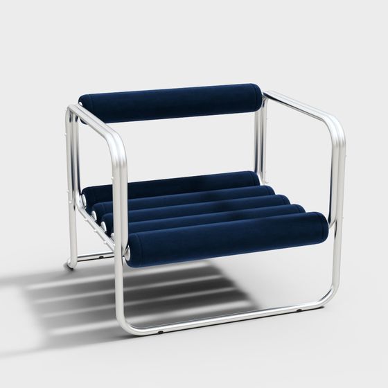 Modern Blue Single Chair 3D Model