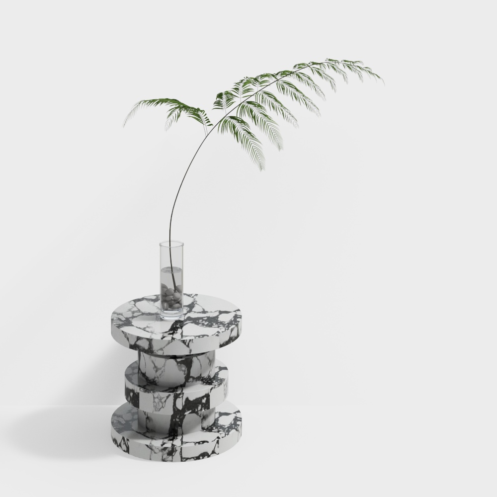 Elegant Marble Vase Stand 3D model
