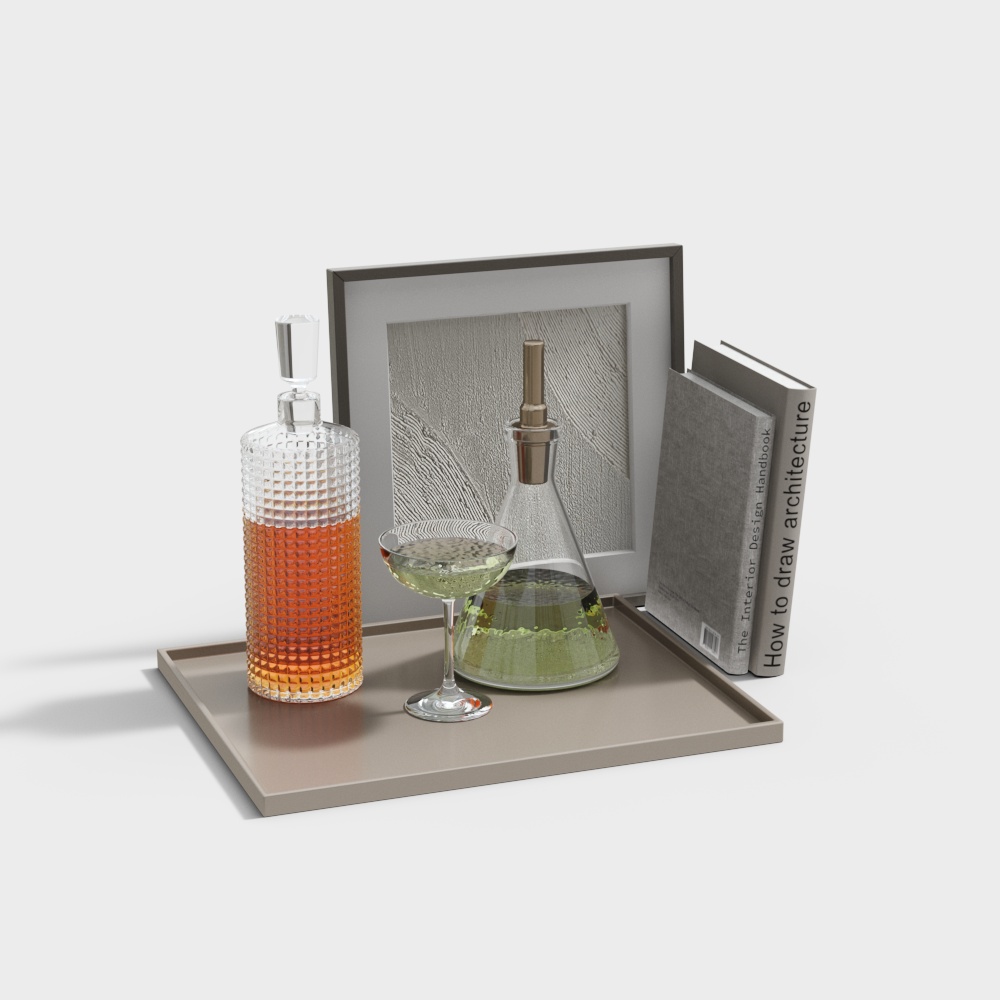 Modern book ornament combination