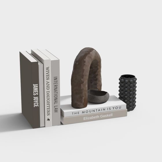 Bookshelf and Decor Combination 3D model