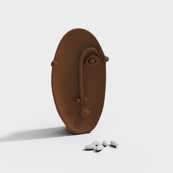 Abstract Low-Poly Mask 3D Model for Creative Use