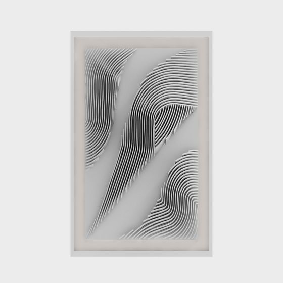 Streamline Art Screen 3D model for Creative Spaces