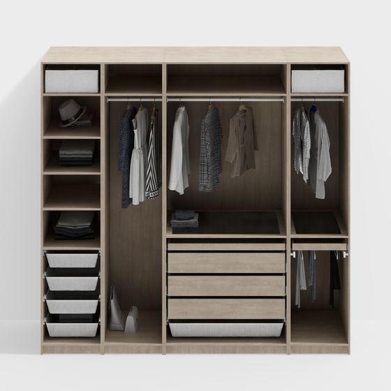 Stylish 3D Wardrobe Model for Modern Spaces