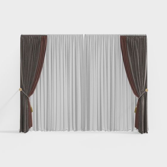 Stylish Low-Poly Curtain 3D model for Contemporary Spaces