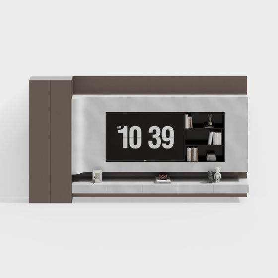 Stylish Low-Poly TV Cabinet 3D Model