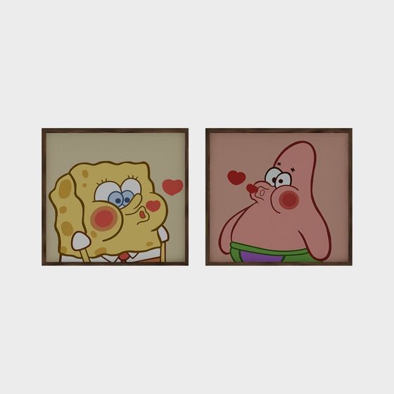 Playful SpongeBob and Patrick 3D model for Creative Projects