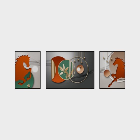 Trang sức nghệ nhân rồng - Dòng Nordic Light Luxury - Tranh trang trí combo 2+1 - 6064