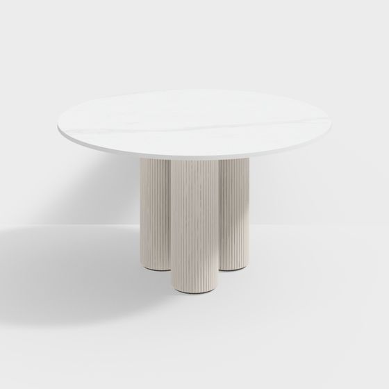 Stylish Low-Polygon Round Table 3D model
