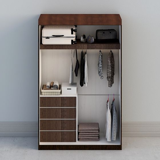 Elegant Low-Poly Wardrobe 3D model for Modern Homes