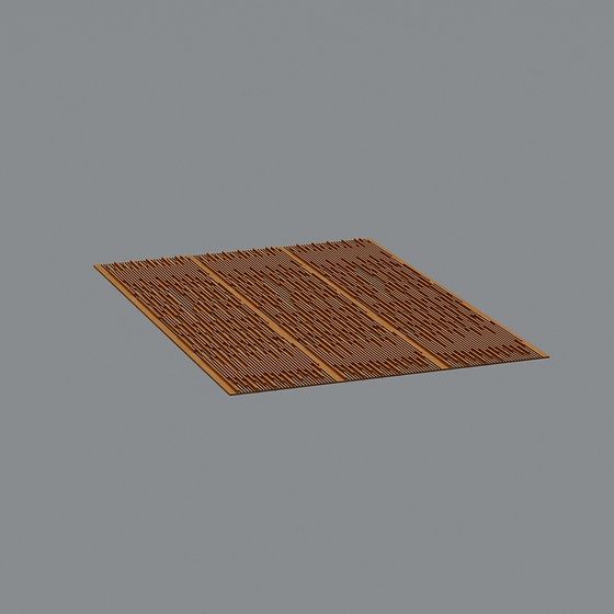 Bamboo Roof 3D Model - Low-Poly Design