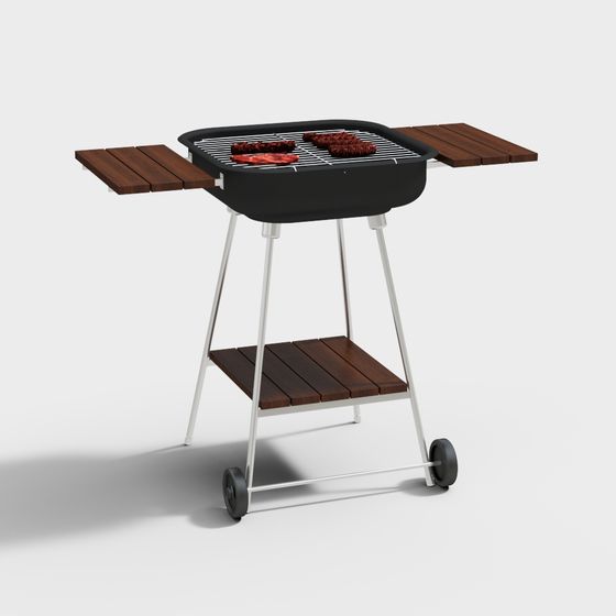 Portable BBQ Grill 3D model for Outdoor Cooking