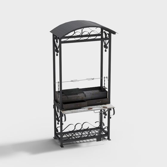 Vintage Grill Stand 3D model