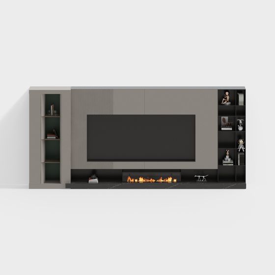 Urban Living Room Fireplace 3D model