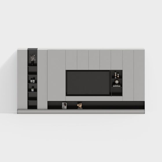 Stylish Minimalist TV Cabinet 3D model for Modern Spaces