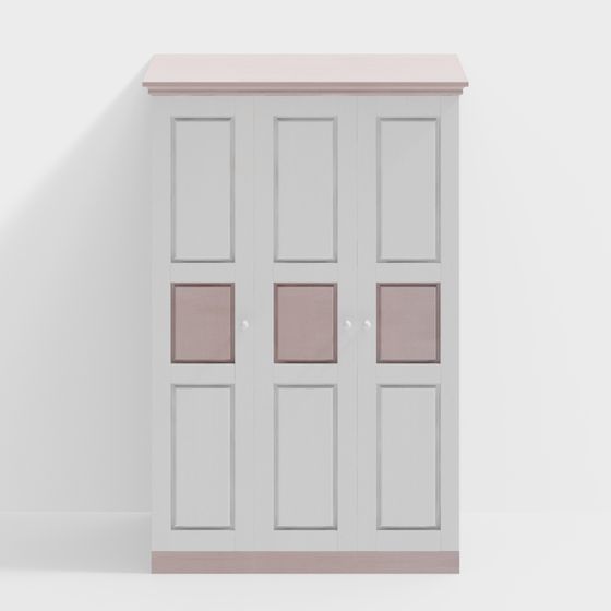 Low Poly Stylish Wardrobe 3D model
