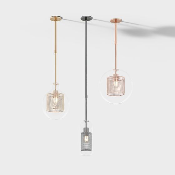 Stylish Low-Polygon Chandelier 3D model