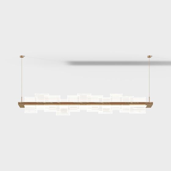Stylish Suspended Light 3D model for Interior Spaces