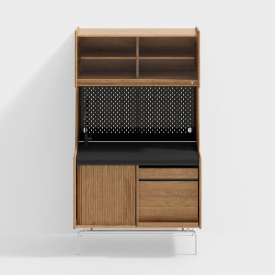 Stylish City Study 3D model for Modern Interiors