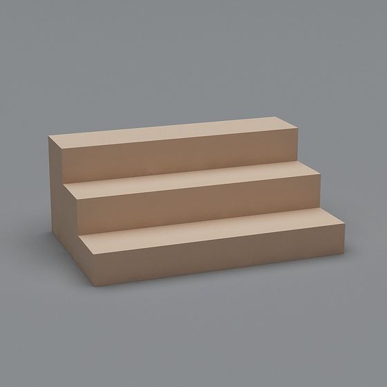 Minimalist Low Poly 3D Staircase Model