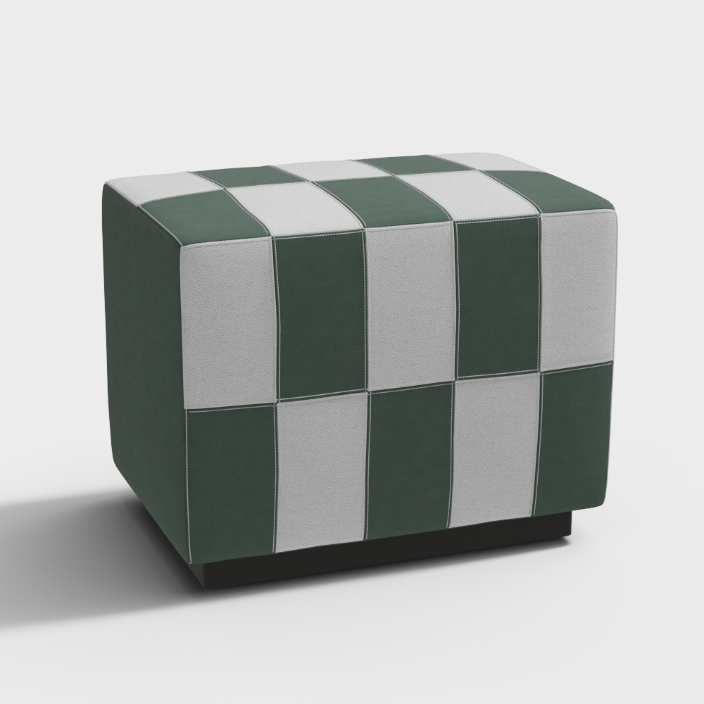 Geometric Checkerboard Stool 3D model