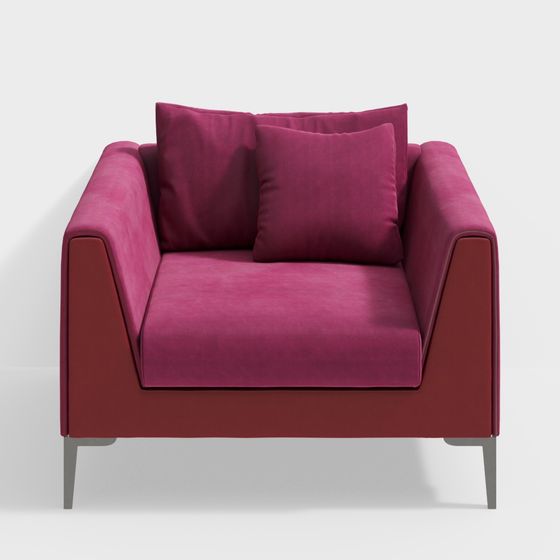 Unique Low-Polygon 3D Sofa Model in Bold Colors