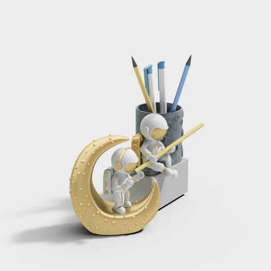 Astronaut Pen Holder 3D model for Space Exploration