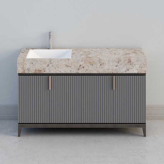 Stylish Bathroom Vanity 3D model for Contemporary Spaces