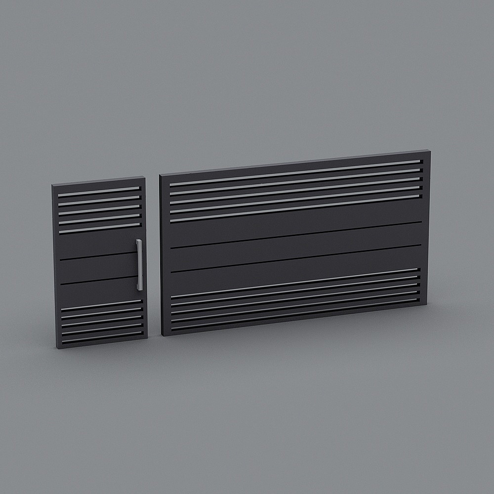Minimalist Low-Polygon Door Panel 3D model