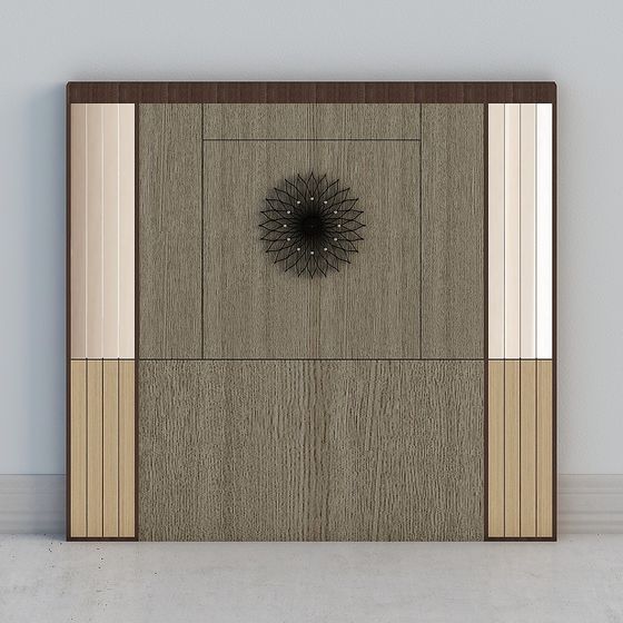 Contemporary Wooden Panel Screen 3D model
