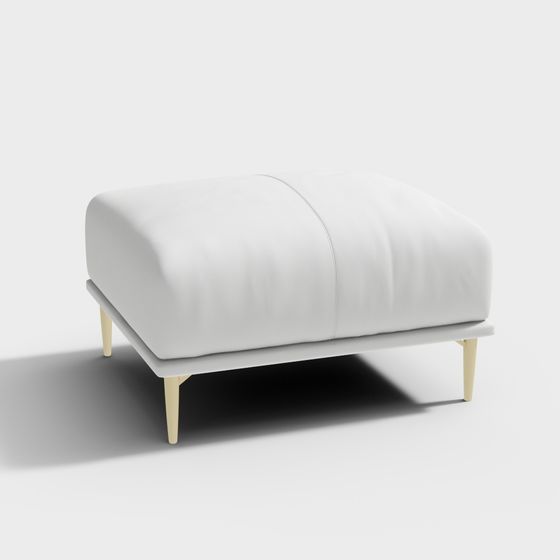 Streamlined Sofa Stool 3D model for Modern Aesthetics