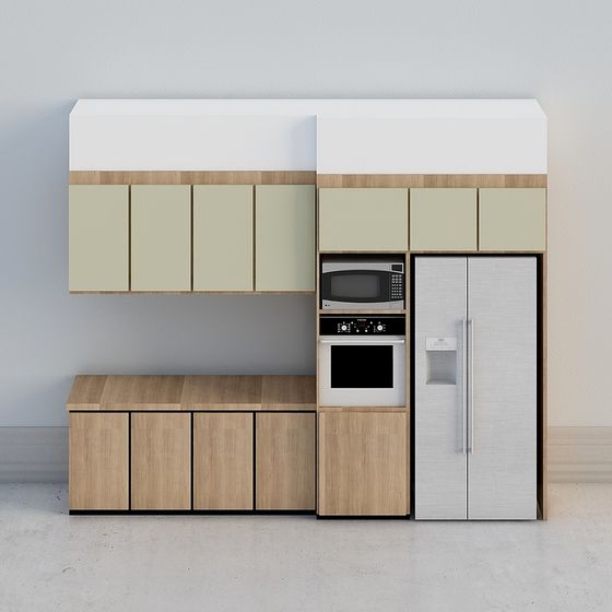 Modern Minimalist Kitchen Cabinet 3D model