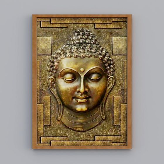 Serene Eastern Buddha Statue 3D model