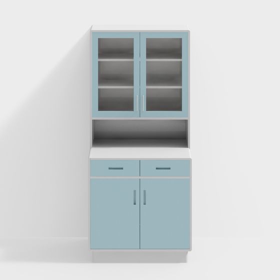 Elegant Light Blue Display Cabinet 3D model for Interiors