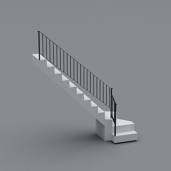 Elegant Low-Poly 3D Stair Model for Modern Aesthetics