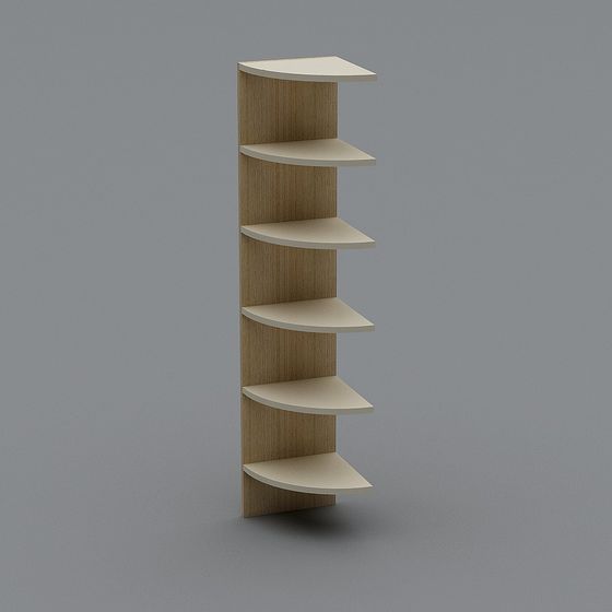 Elegant Wall-Mounted Bookshelf 3D model