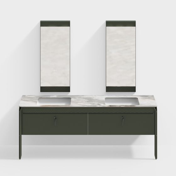 Stylish Minimalist Bathroom Cabinet 3D model