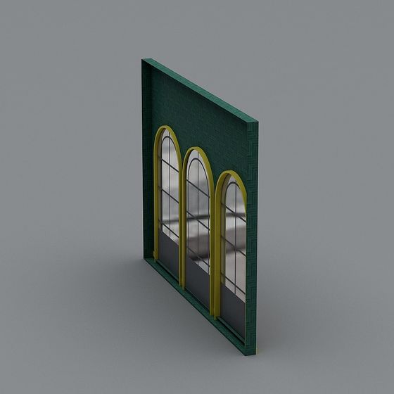 Vintage Arch Window 3D model