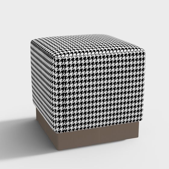 Houndstooth Cube Ottoman 3D model