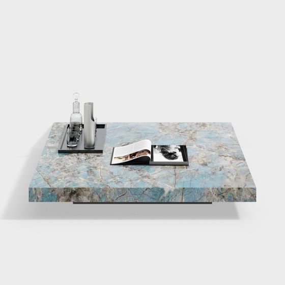 Stylish Marble Coffee Table 3D model for Modern Interiors