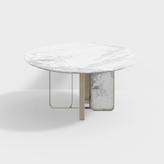 Elegant Marble Round Table 3D model