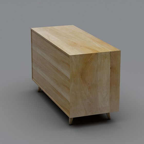 Stylish Wooden Storage Cabinet 3D model